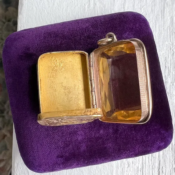 Victorian Citrine Vinaigrette Locket Pendant