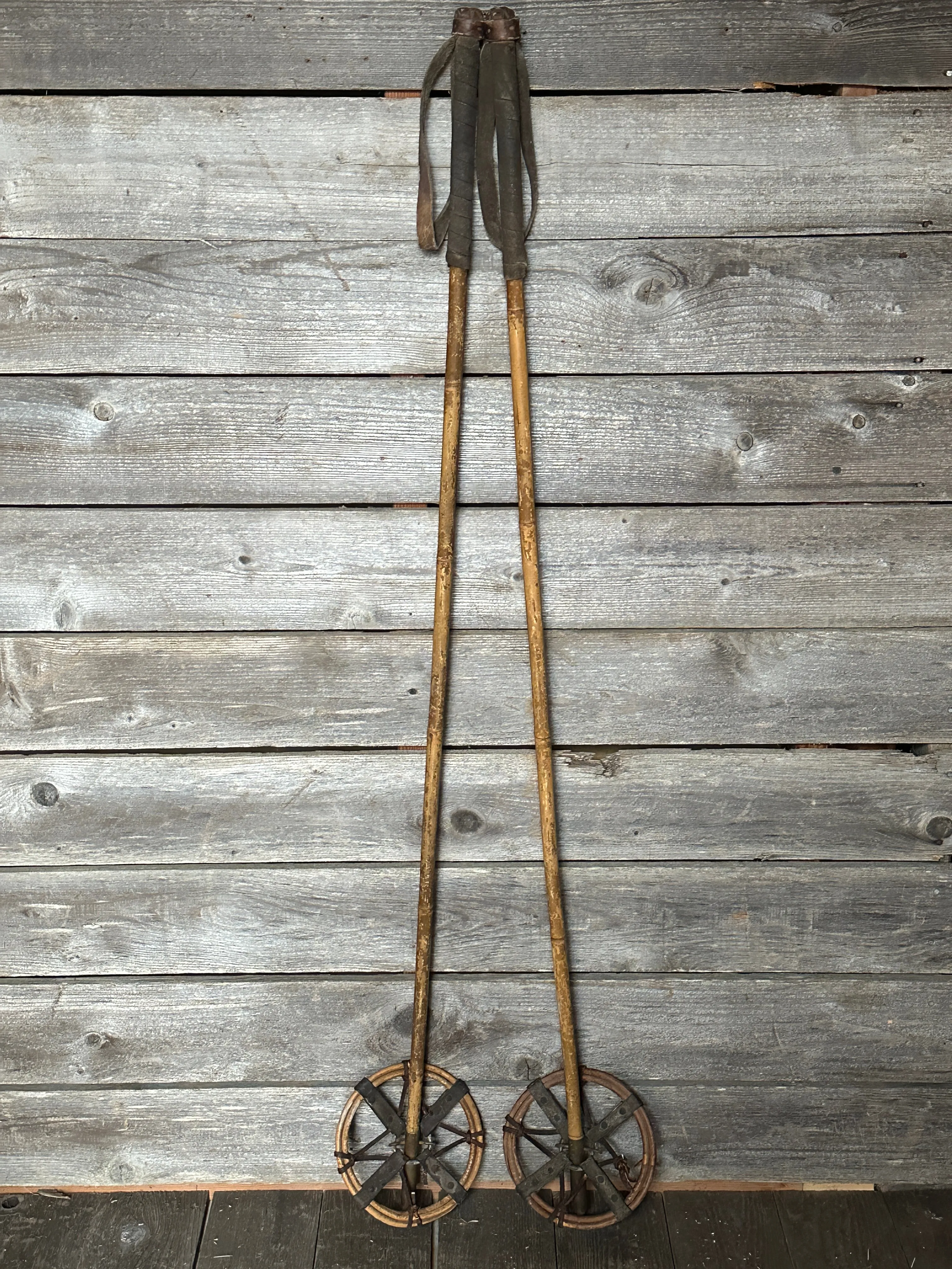 Vintage Bamboo Ski Poles