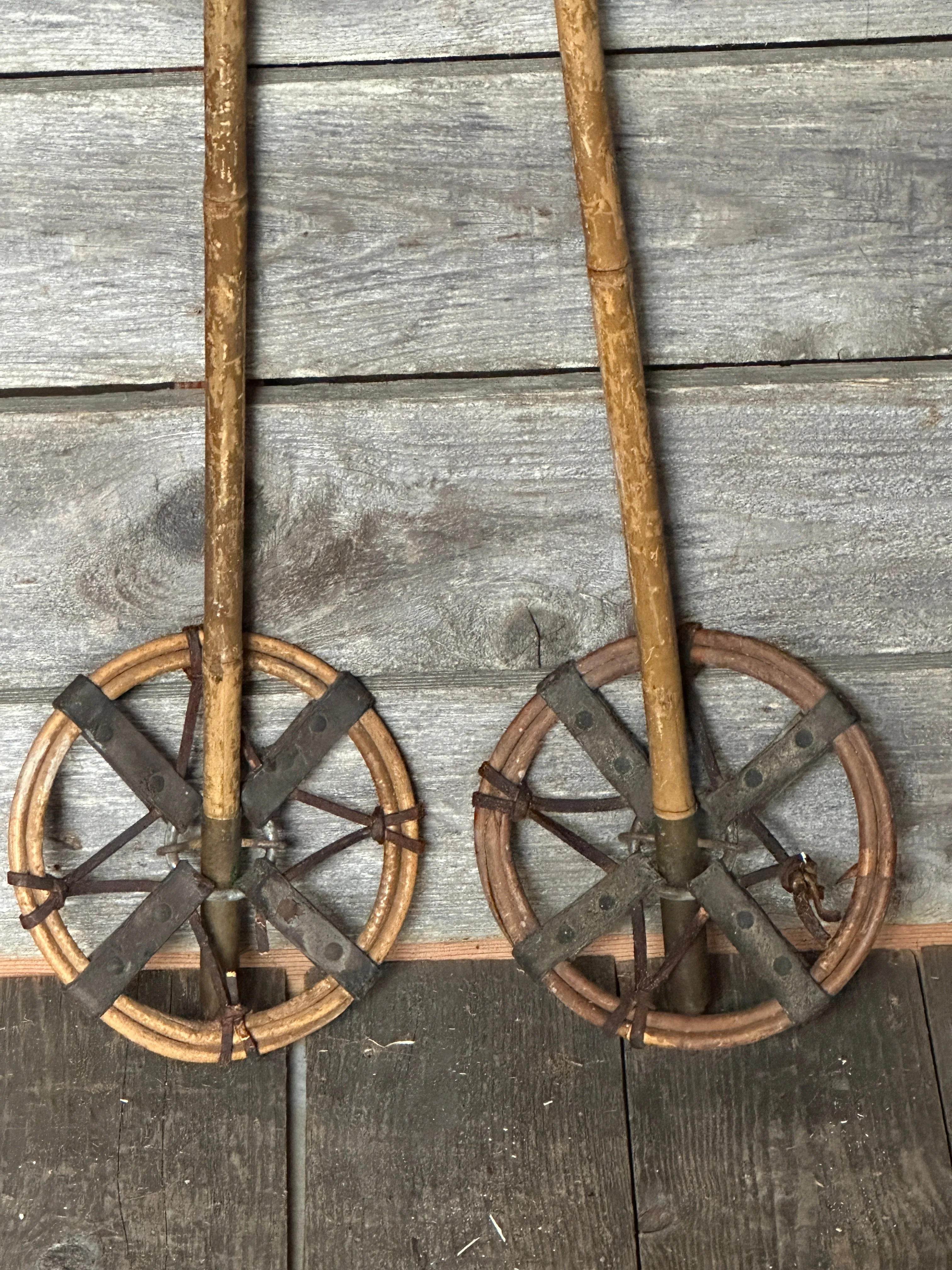 Vintage Bamboo Ski Poles