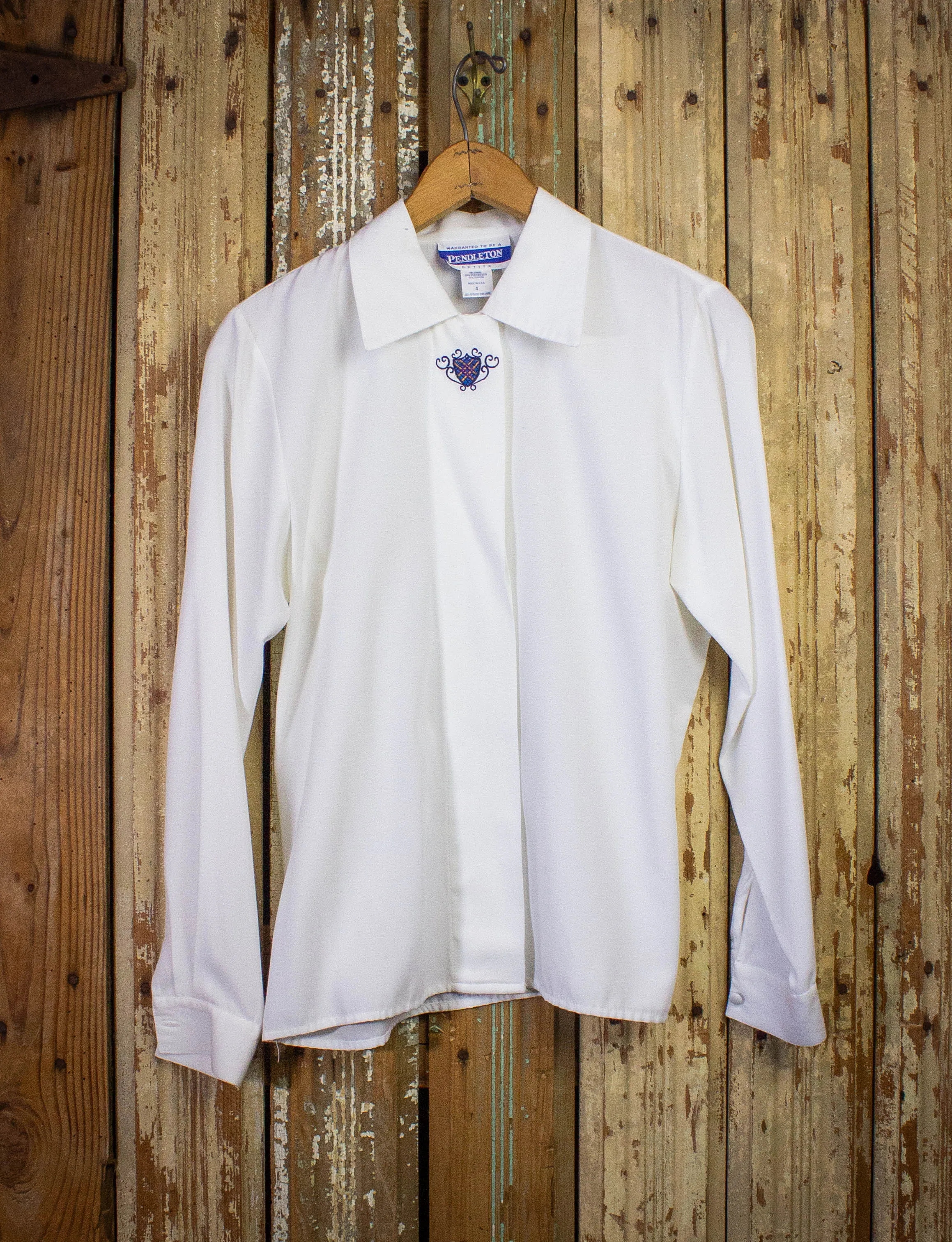 Vintage Pendleton Blouse White Medium