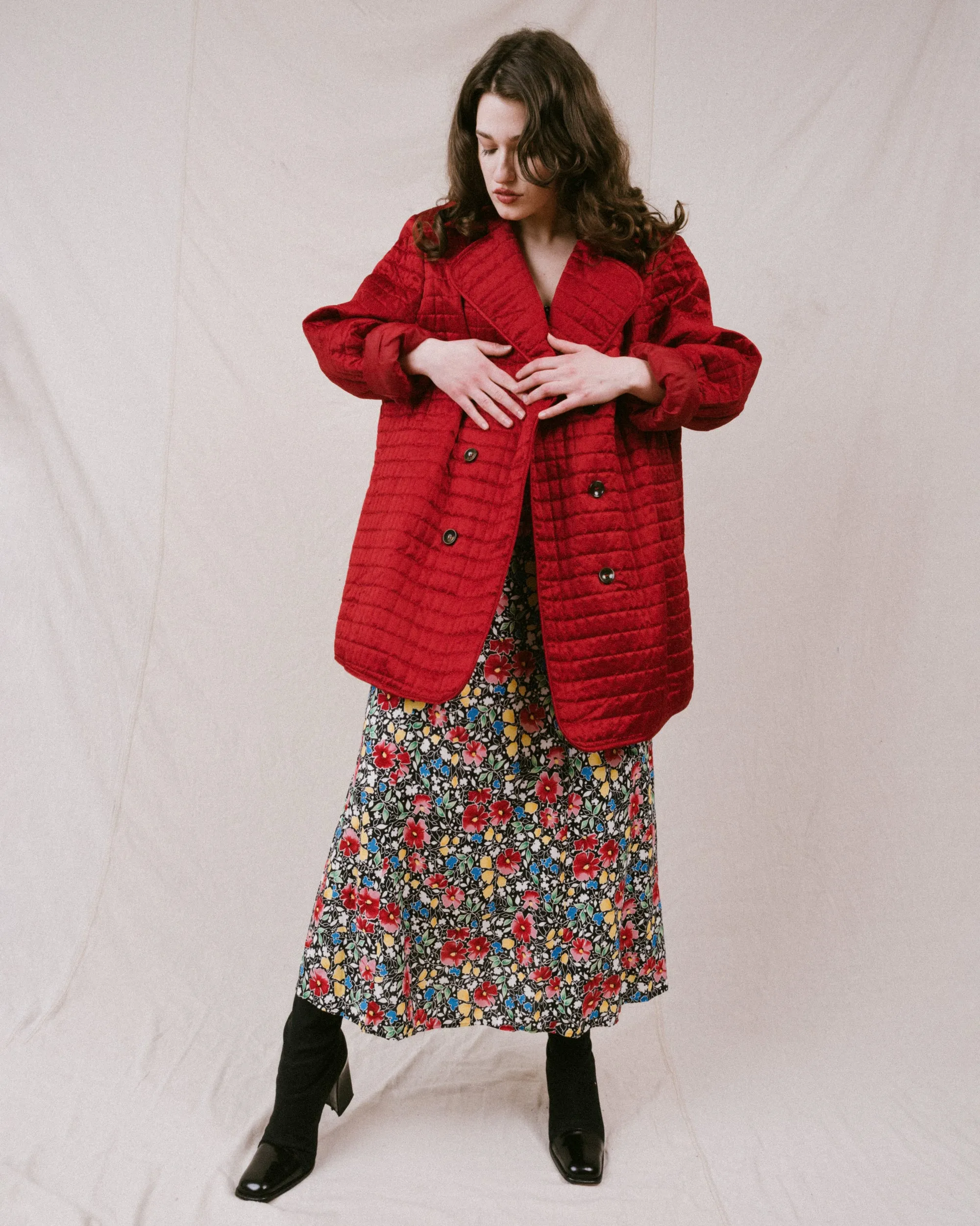 Vintage Ruby Oversized Quilted Jacket (S-L)