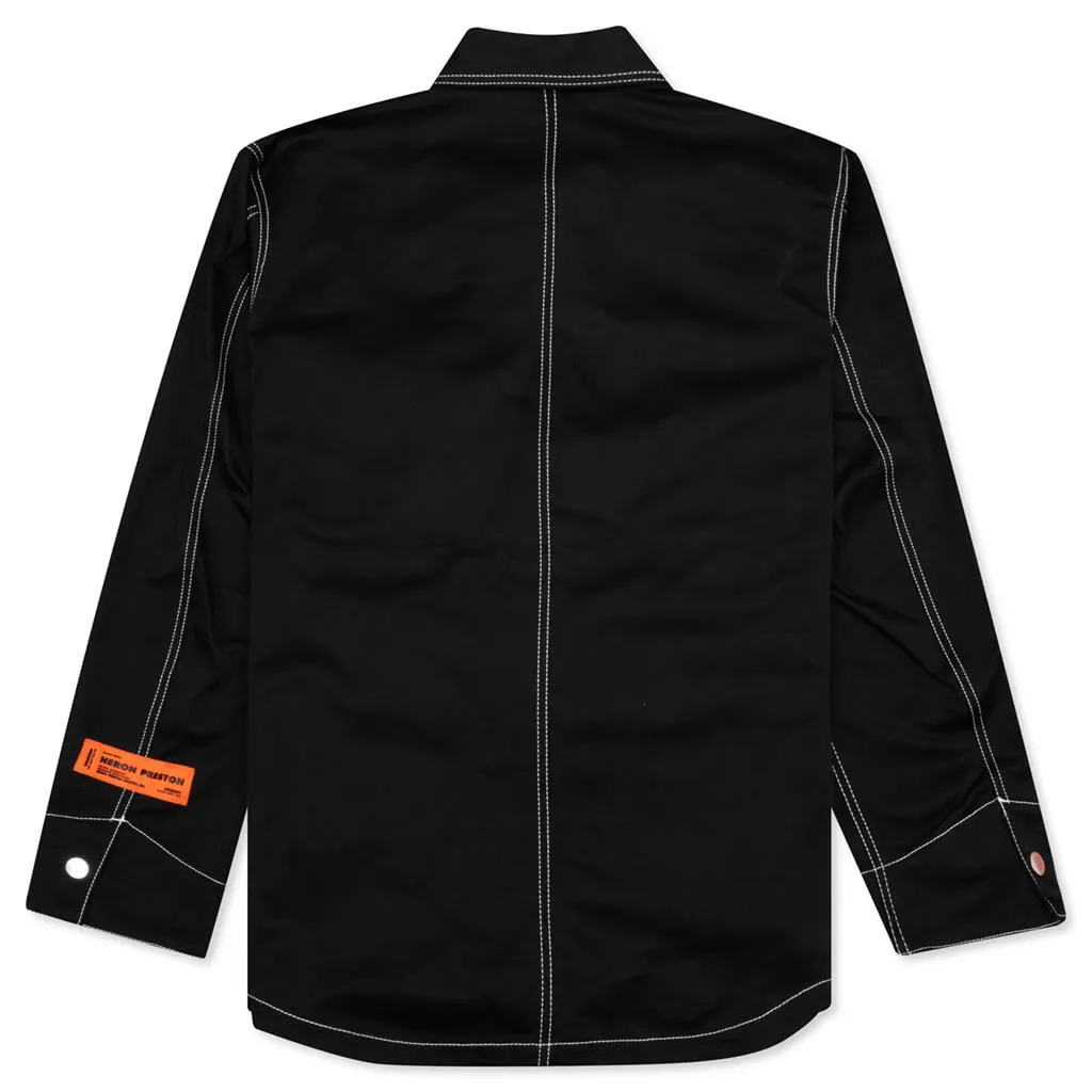 White Stitch Ghost Pocket Jacket - Black