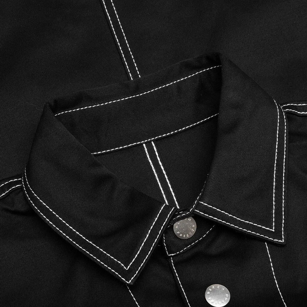 White Stitch Ghost Pocket Jacket - Black