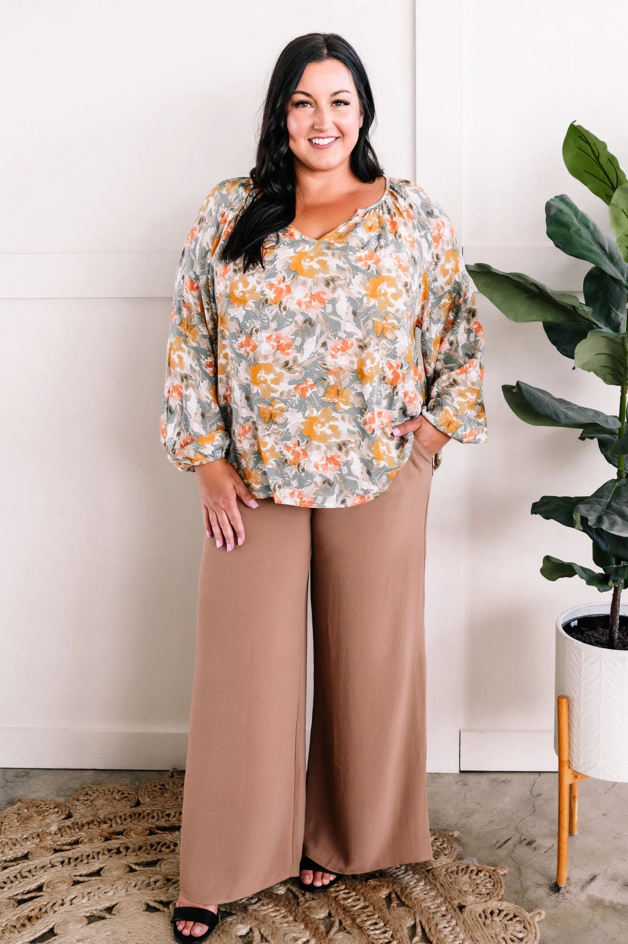 Wide Leg Pants In Cappuccino