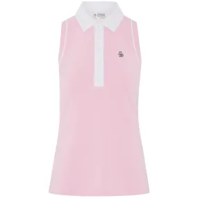 Womens Sleeveless Colour Block Polo Gelato Pink - SS24