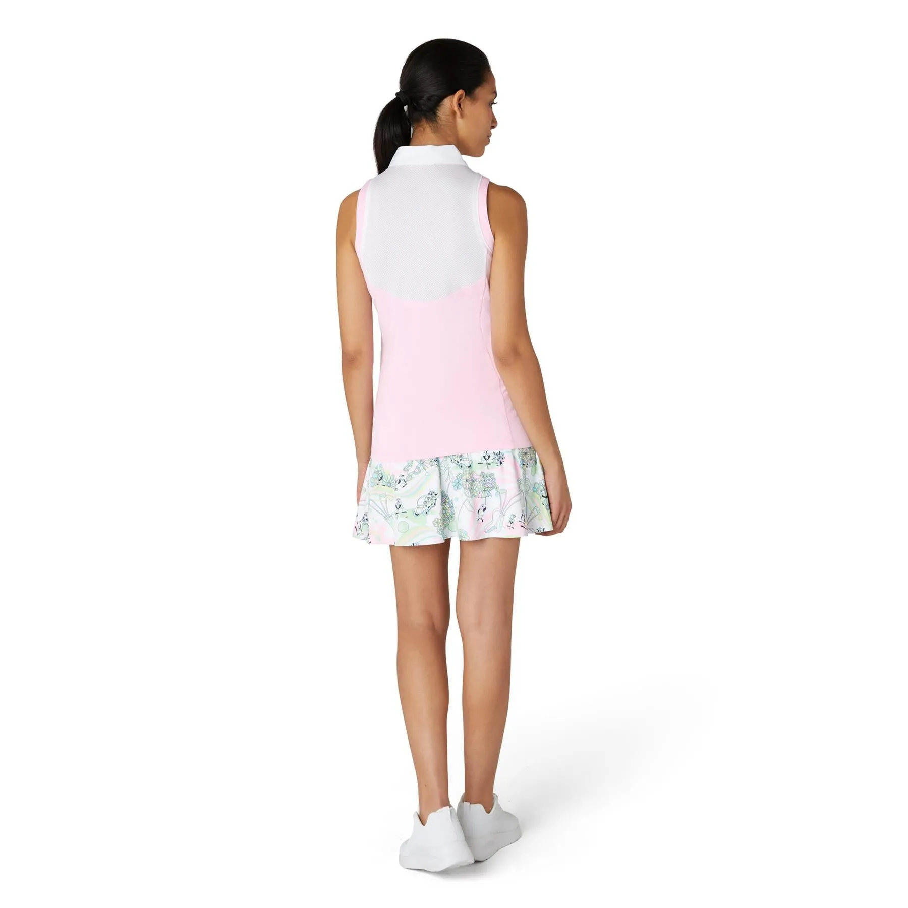 Womens Sleeveless Colour Block Polo Gelato Pink - SS24