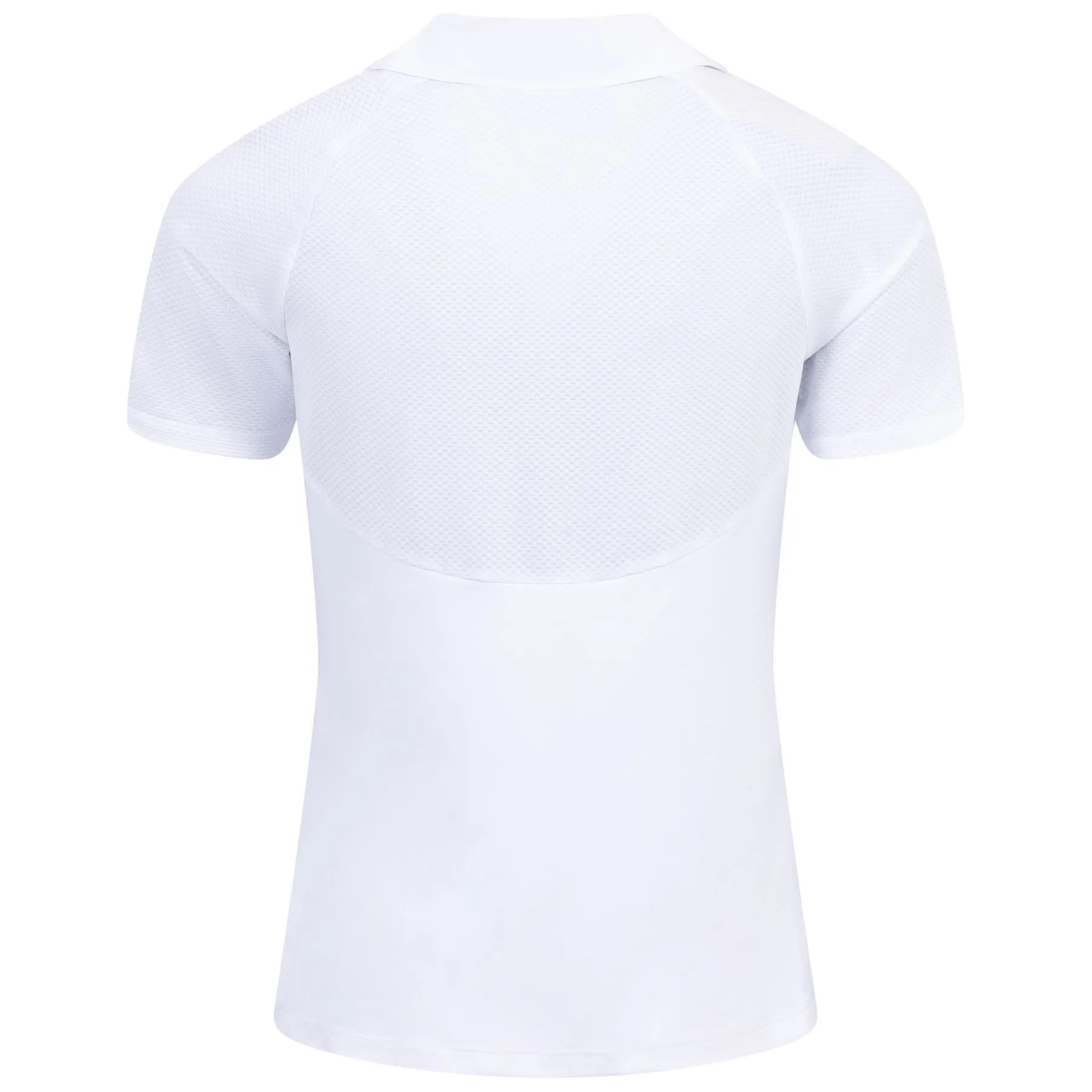 Womens V-Neck Mesh Block Polo Bright White - SS24