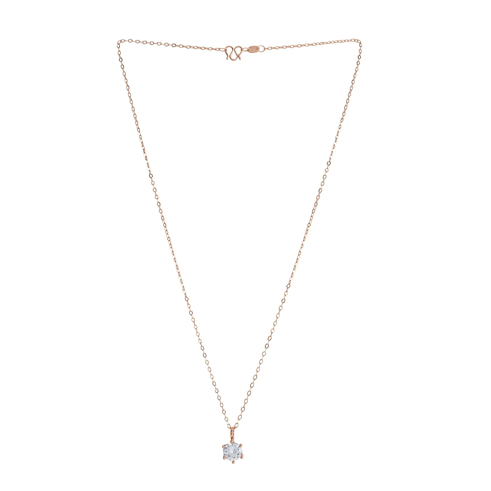 Zelda Rosegold Rhinestone Necklace