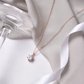 Zelda Rosegold Rhinestone Necklace